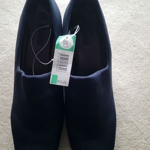 Navy Blue Step In Wedge